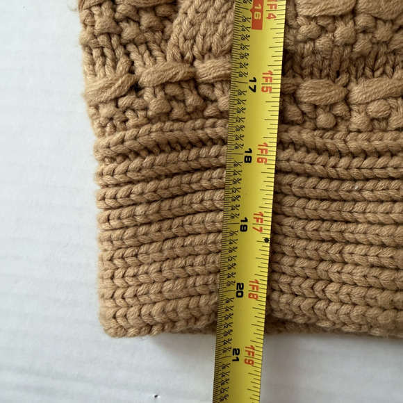 Y2K Camel Brown Textured Knit Hoodie Zip Front Chunky Sweater Jacket M Bratz - Picture 6 of 6